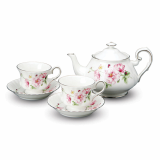 Tea Set for two_Elisee pink Tea Set in Fine Bone China_